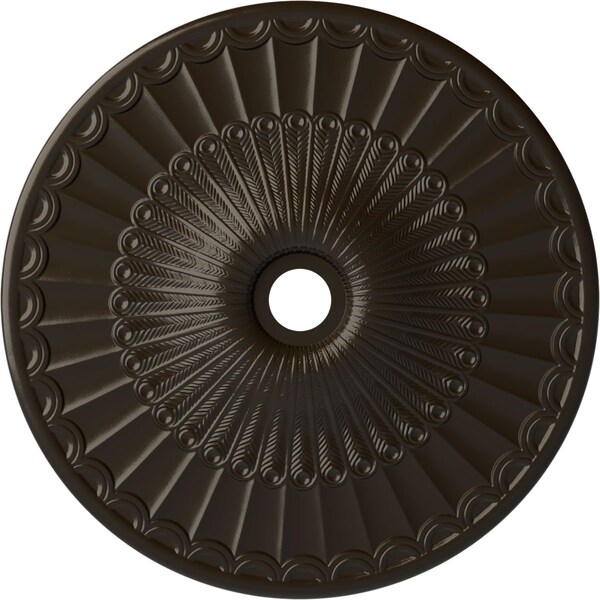 Ekena Millwork Galveston Ceiling Medallion (Canopies up to 4 3/4"), 36 5/8"OD x 3 5/8"ID x 2 3/8"P, Stone Hearth CM36GLSHF - main